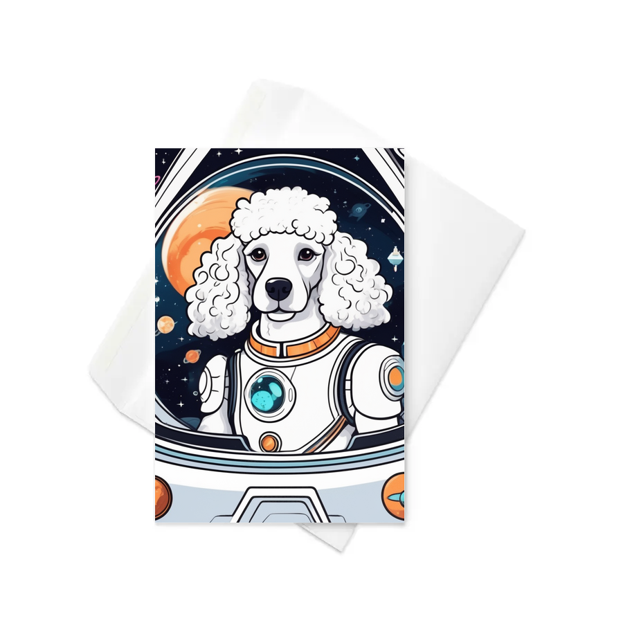 PugMug Custom White Poodle Greeting Card