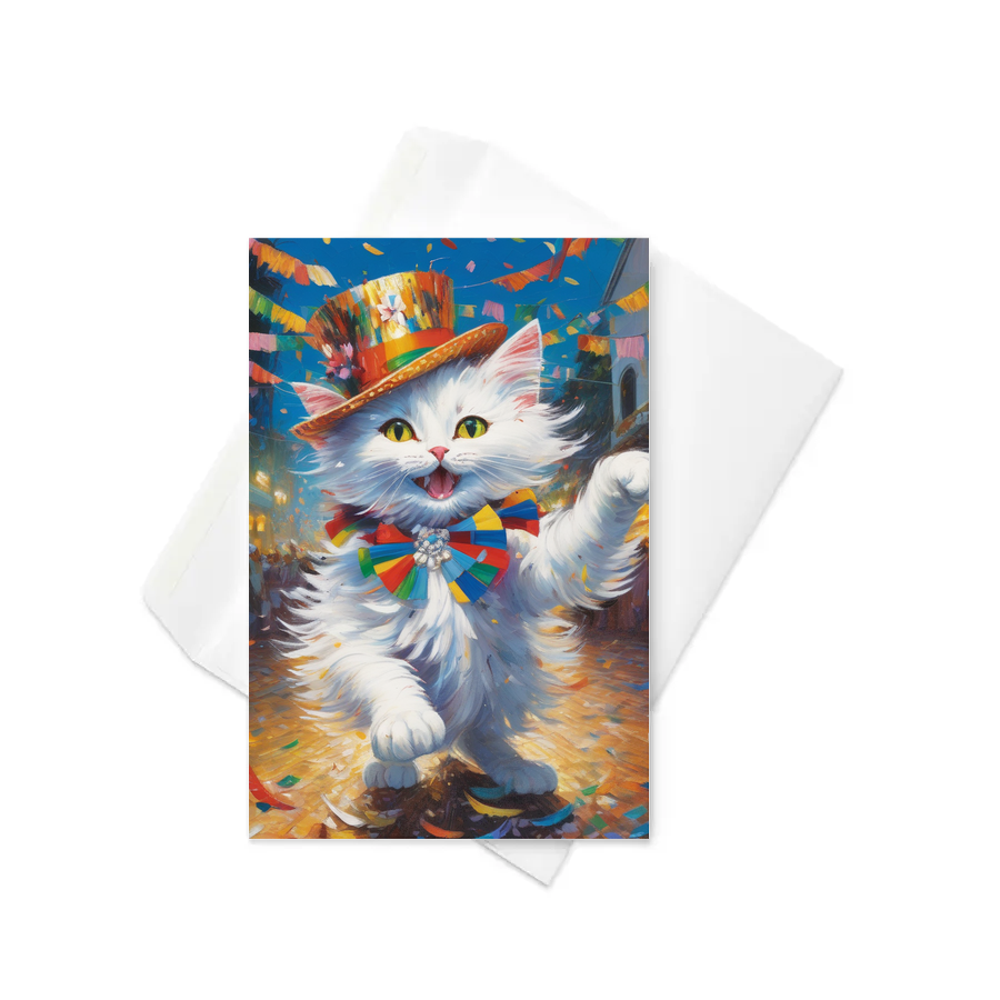 PugMug Custom White Companion Cat Greeting Card