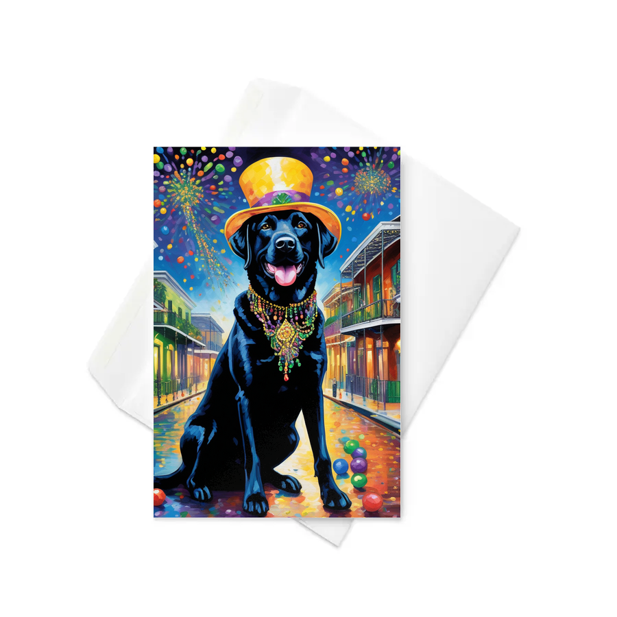 PugMug Custom Black Labrador Retriever Greeting Card