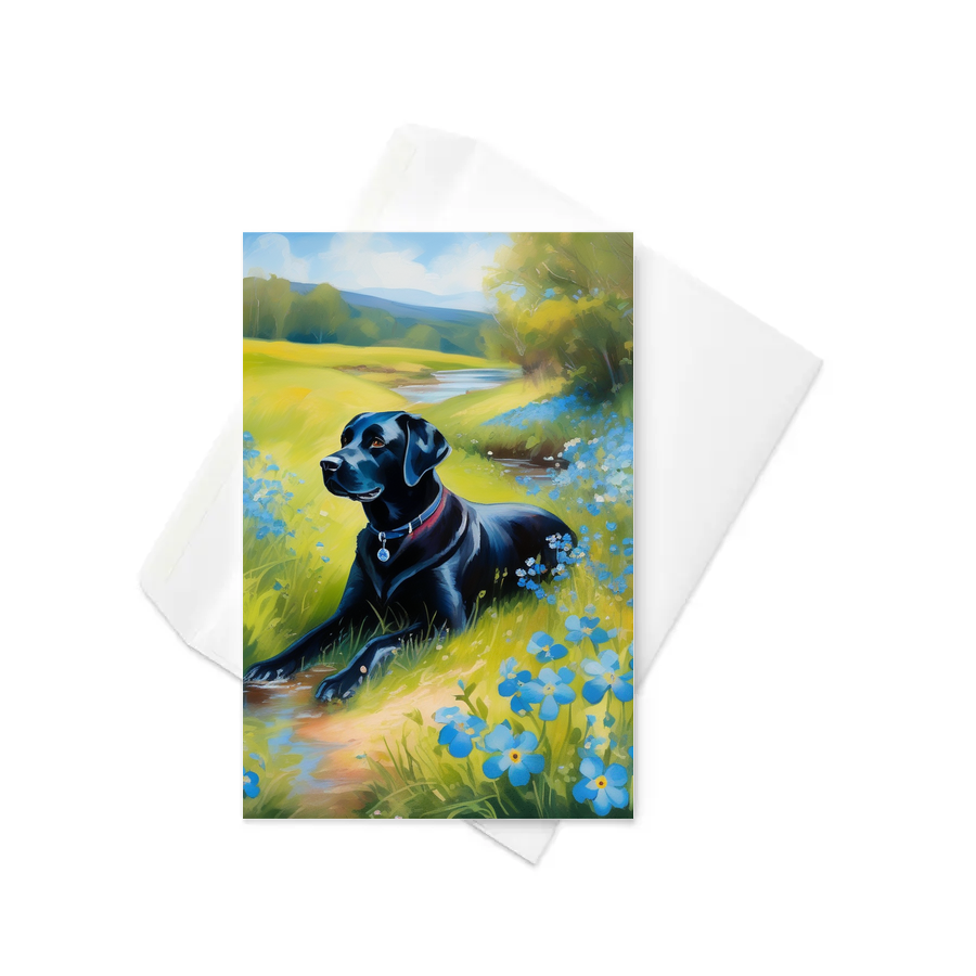 PugMug Custom Black Labrador Retriever Greeting Card