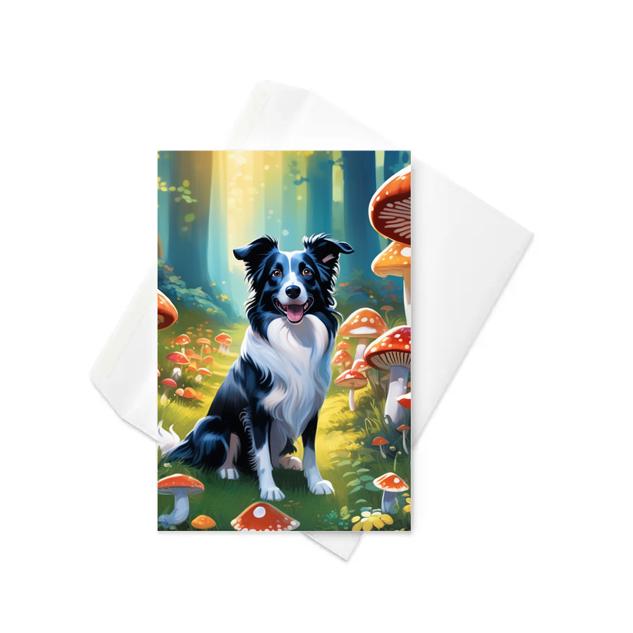 PugMug Custom Blue Merle Border Collie Greeting Card