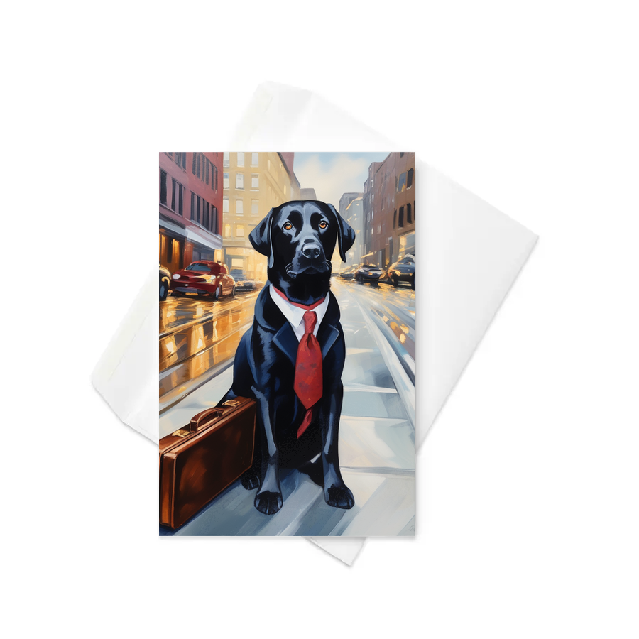PugMug Custom Black Labrador Retriever Greeting Card