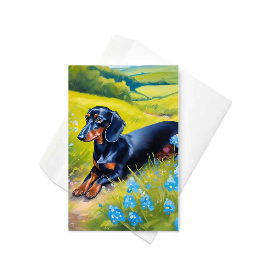 PugMug Custom Black Dachshund Greeting Card