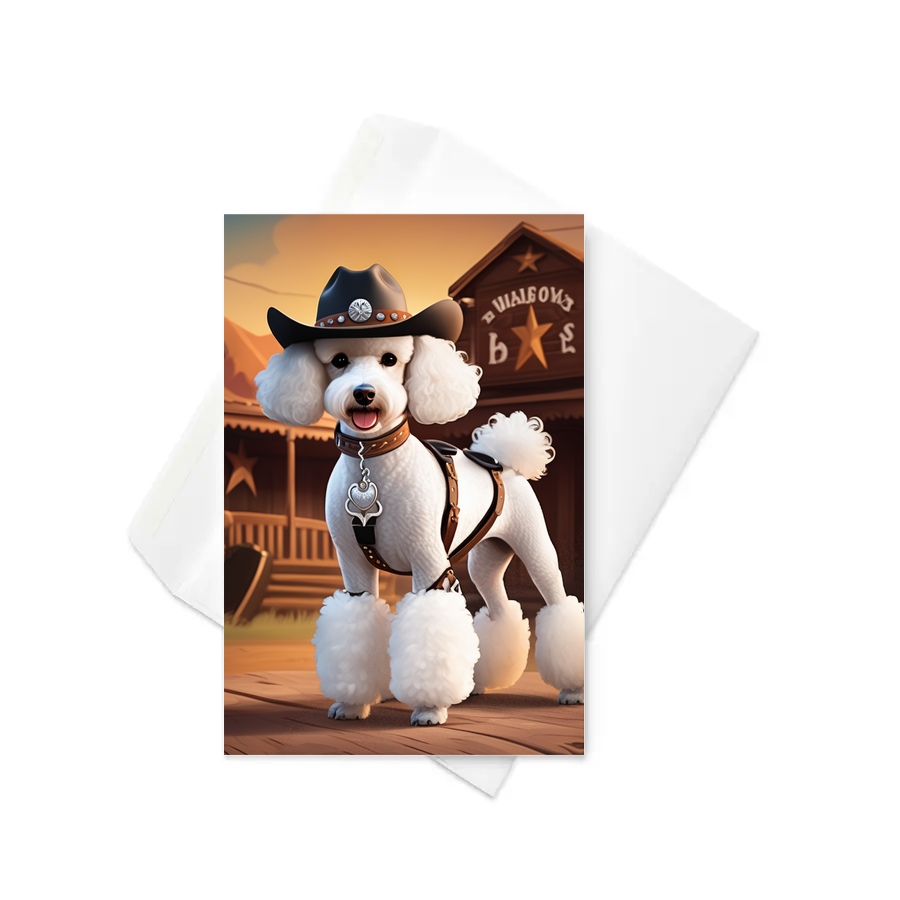 PugMug Custom White Poodle Greeting Card