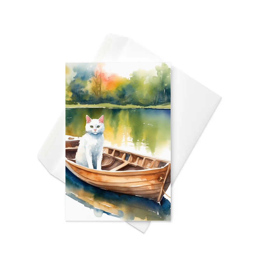 PugMug Custom White Companion Cat Greeting Card