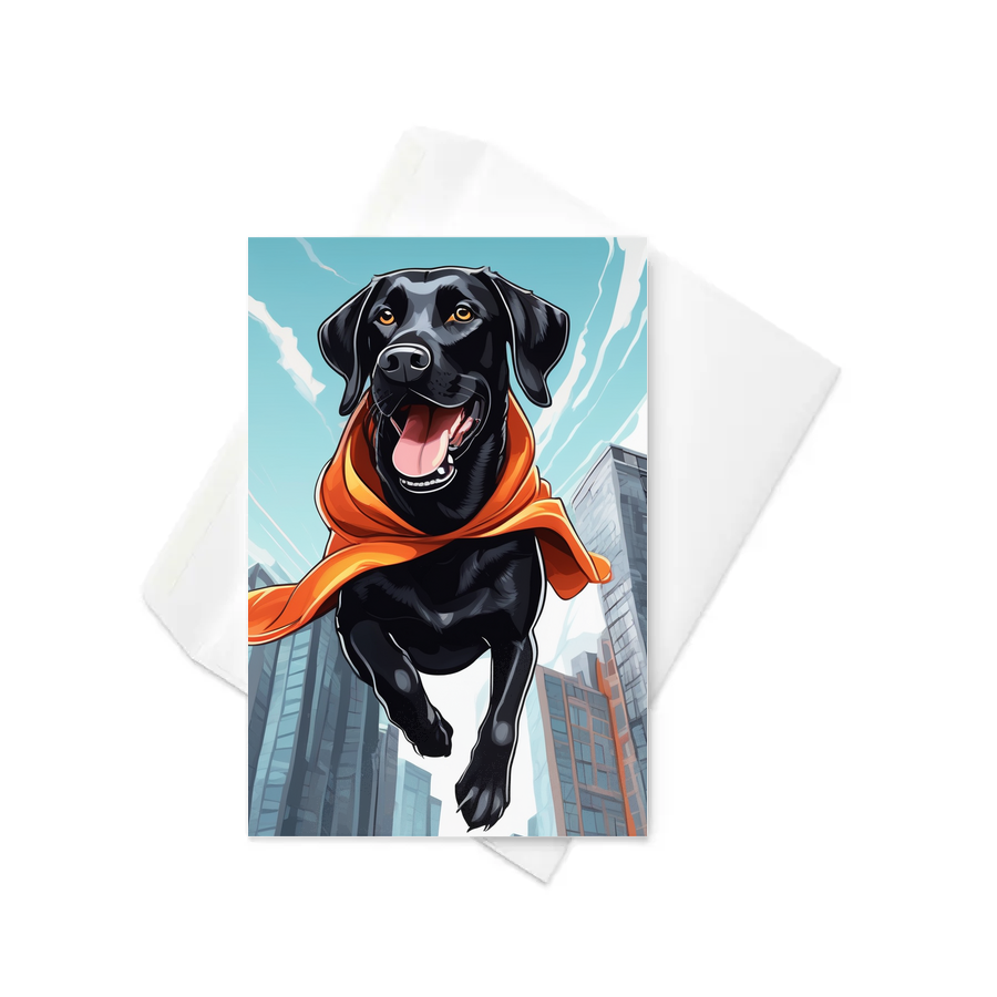 PugMug Custom Black Labrador Retriever Greeting Card