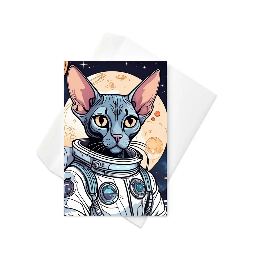 PugMug Custom Black Sphynx Cat Greeting Card