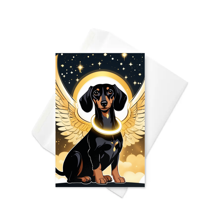 PugMug Custom Black Dachshund Greeting Card