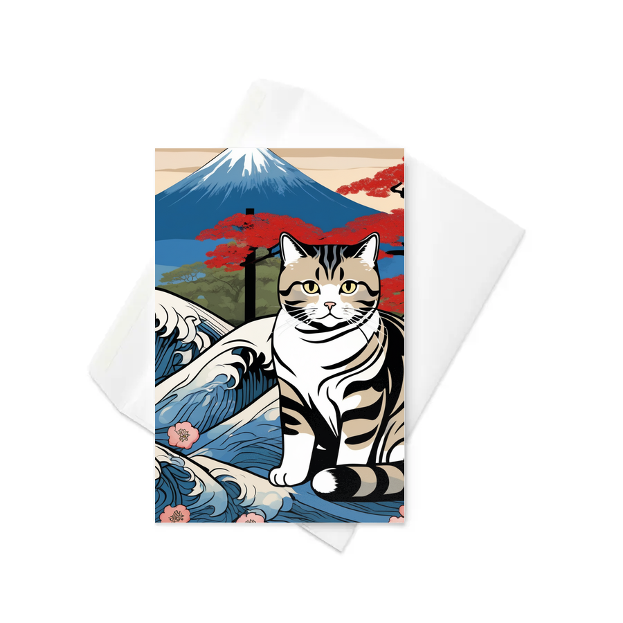 PugMug Custom Tabby Scottish Fold Cat Greeting Card