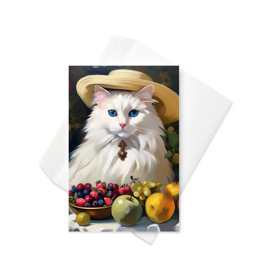 PugMug Custom White Ragdoll Cat Greeting Card