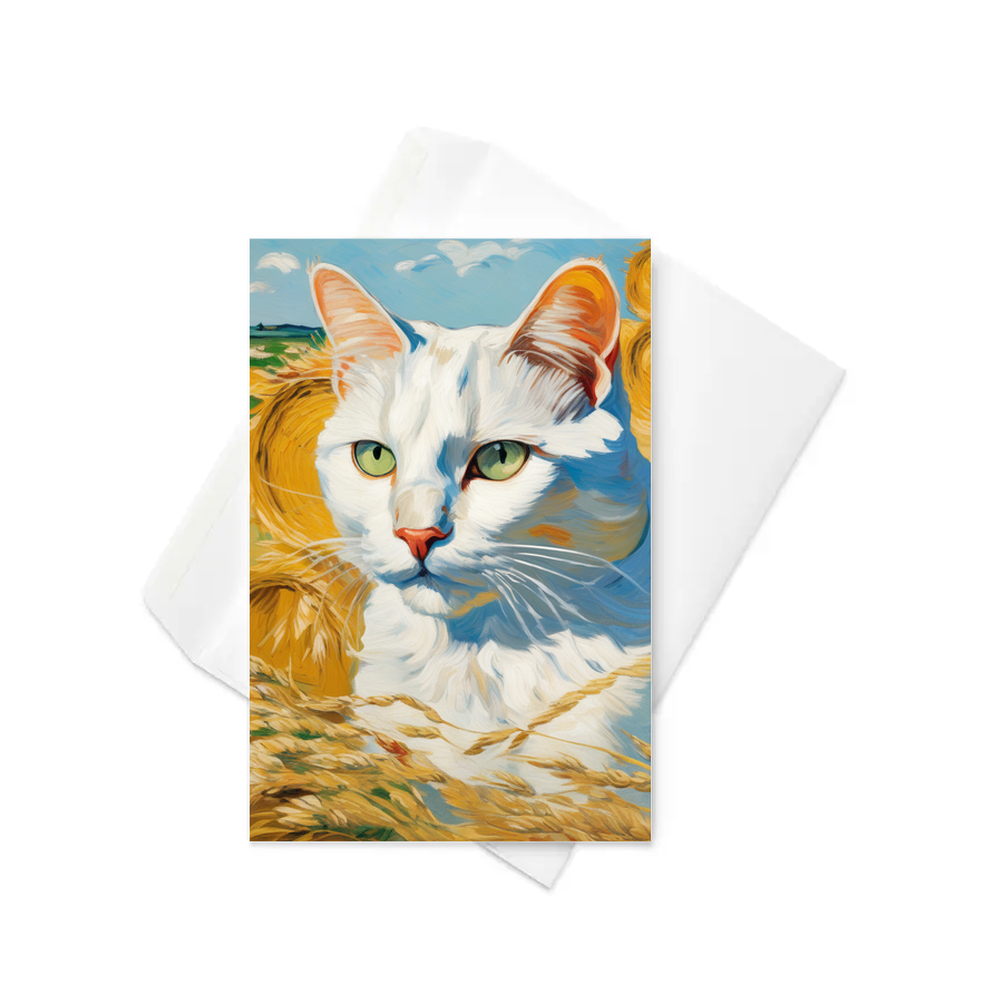 PugMug Custom White Companion Cat Greeting Card
