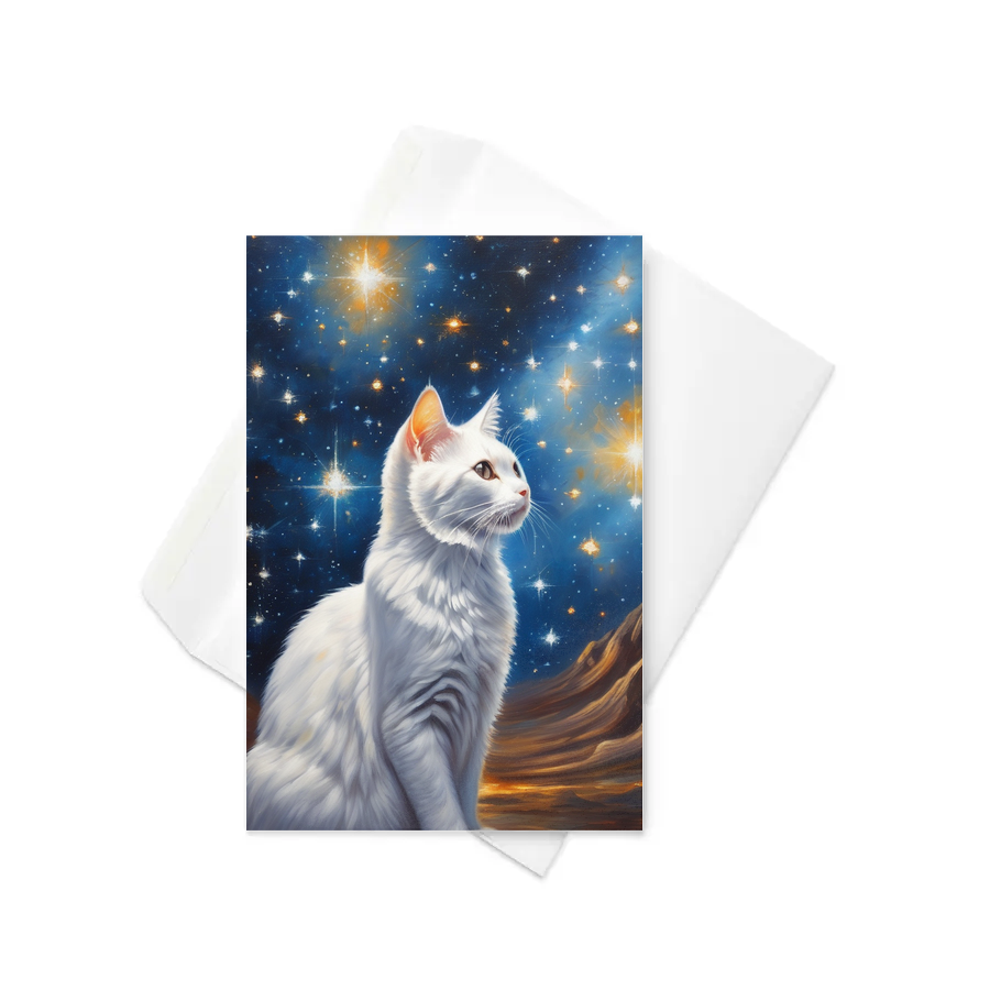 PugMug Custom White Companion Cat Greeting Card