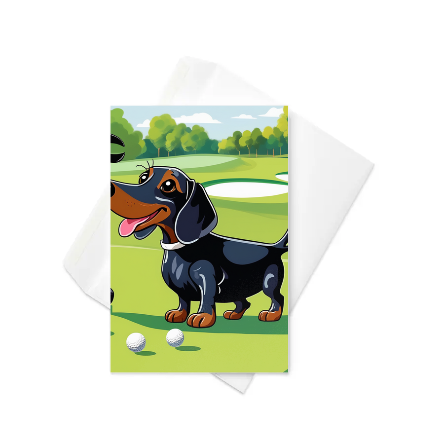 PugMug Custom Black Dachshund Greeting Card