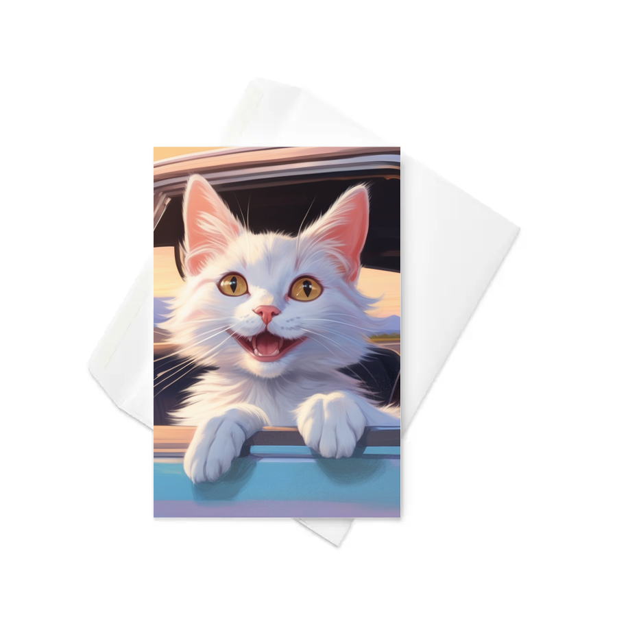 PugMug Custom White Companion Cat Greeting Card