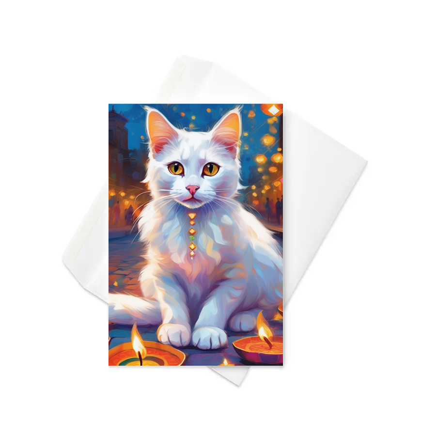 PugMug Custom White Companion Cat Greeting Card