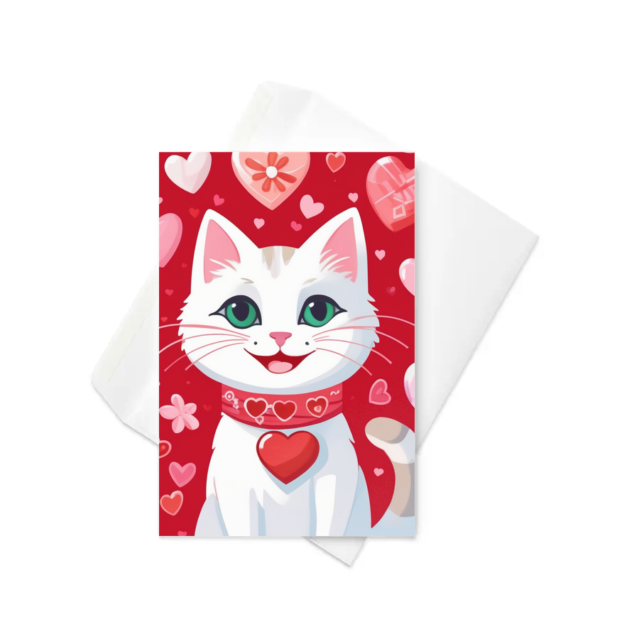 PugMug Custom White Companion Cat Greeting Card