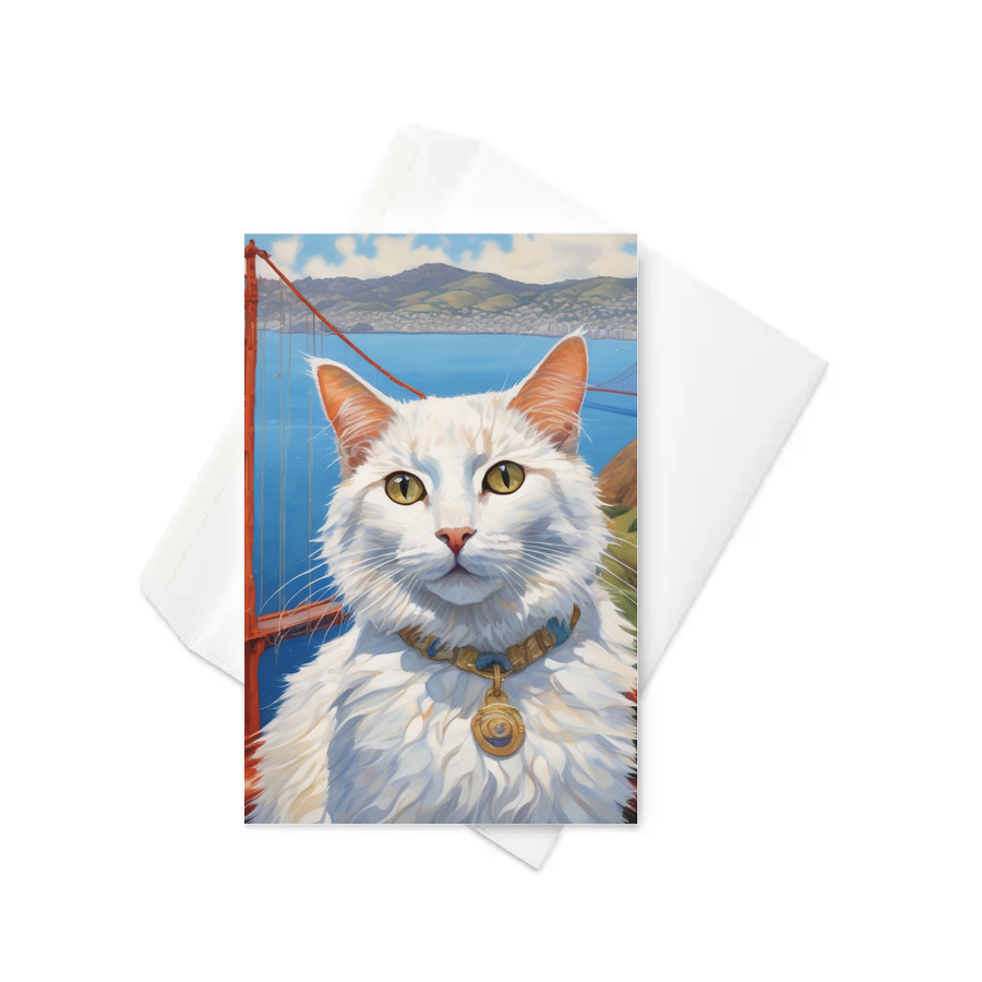 PugMug Custom White Companion Cat Greeting Card