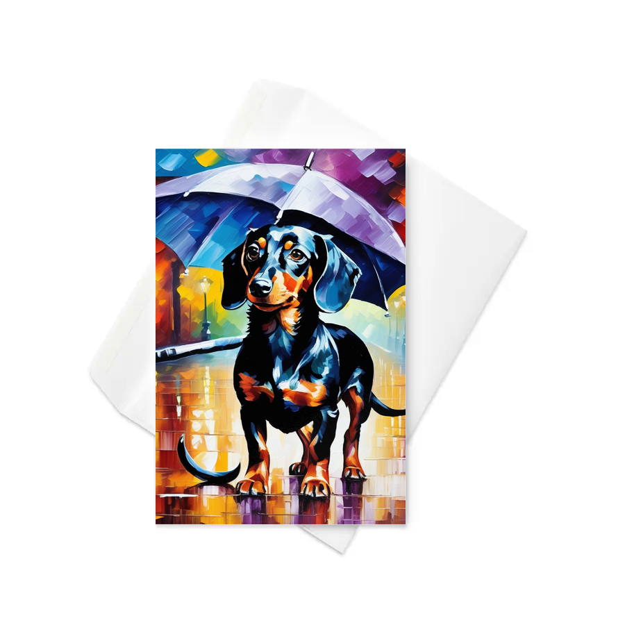 PugMug Custom Black Dachshund Greeting Card