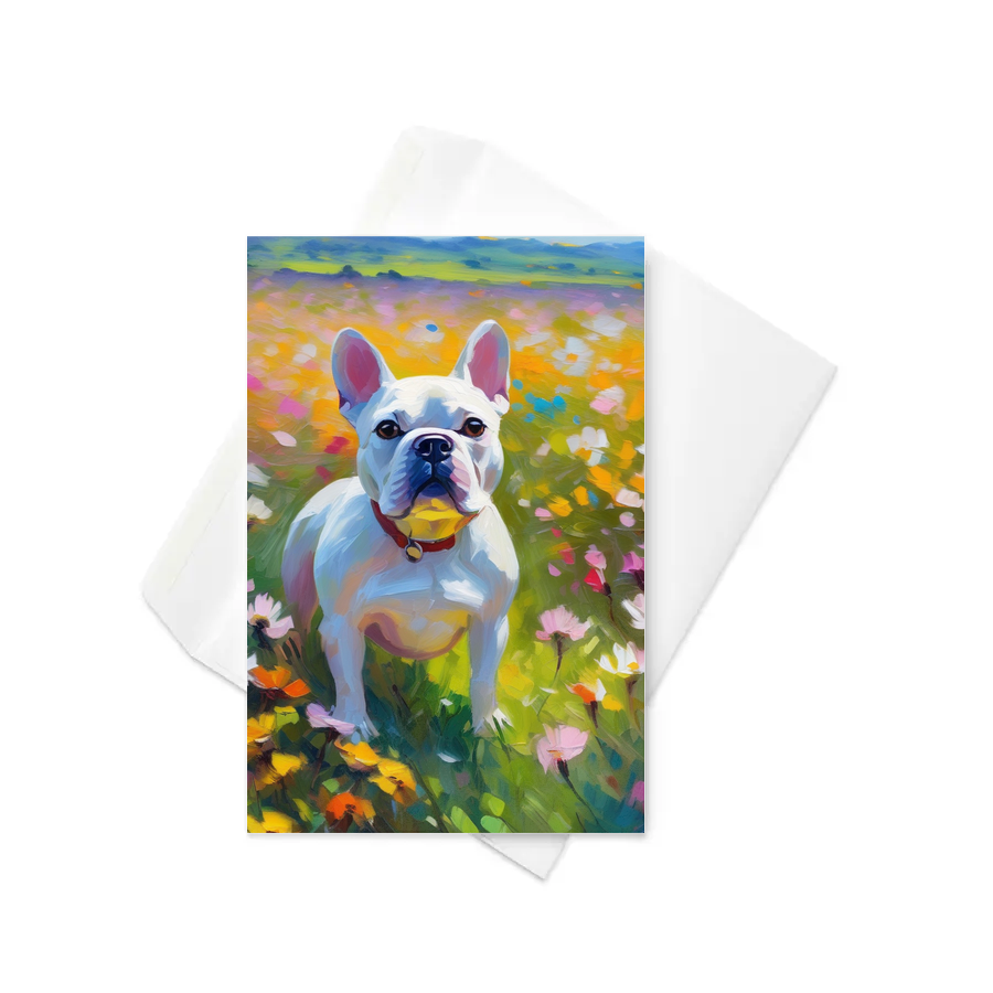 PugMug Custom White French Bulldog Greeting Card