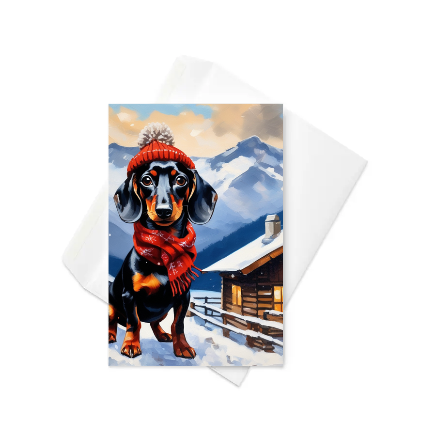 PugMug Custom Black Dachshund Greeting Card