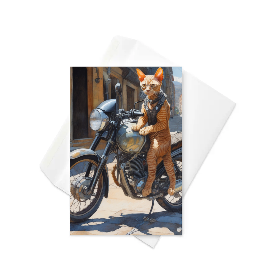 PugMug Custom Tabby Devon Rex Cat Greeting Card