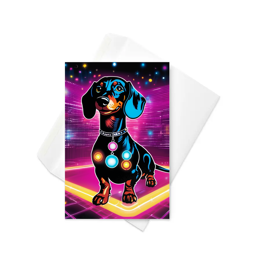 PugMug Custom Black Dachshund Greeting Card