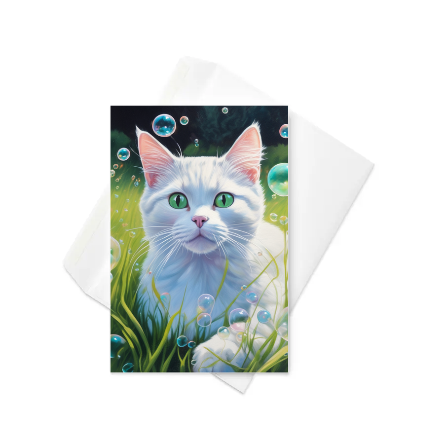 PugMug Custom White Companion Cat Greeting Card