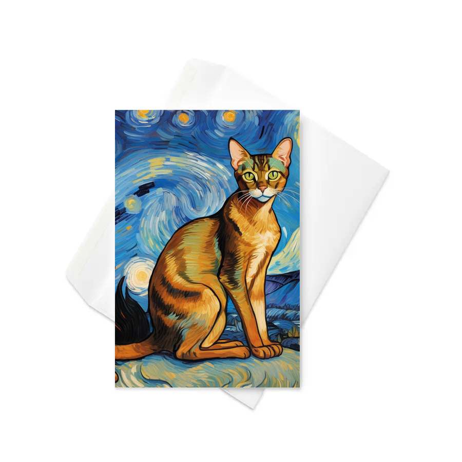 PugMug Custom Tabby Abyssinian Cat Greeting Card