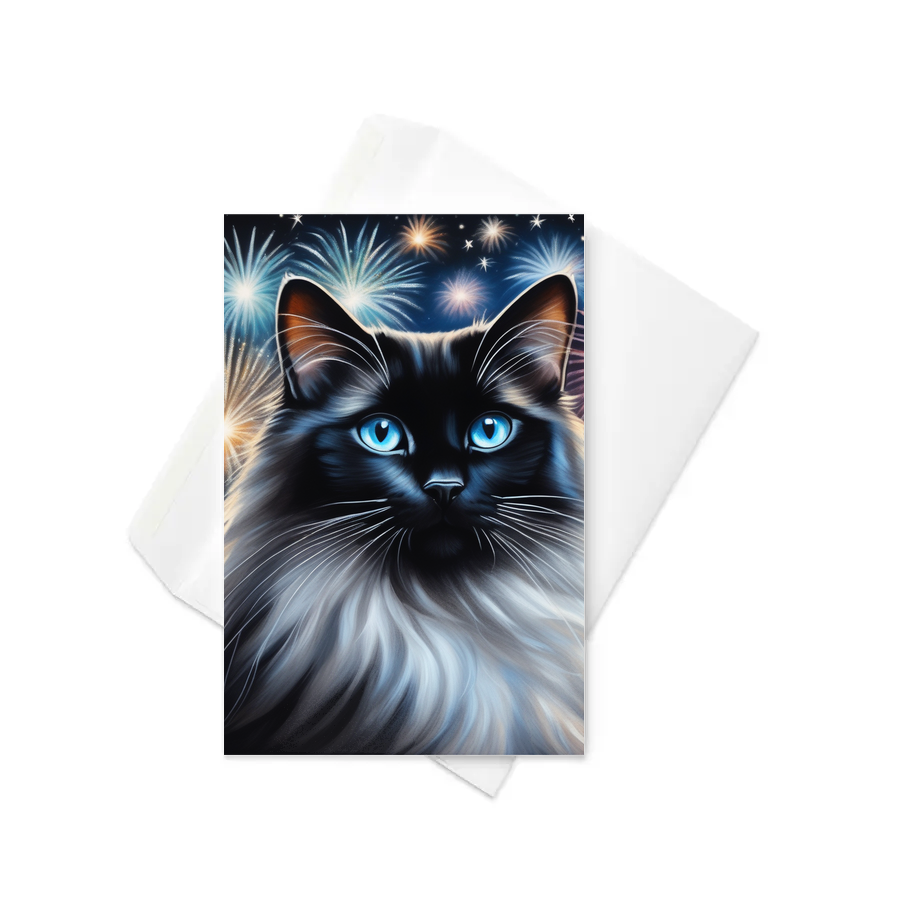 PugMug Custom Black Ragdoll Cat Greeting Card