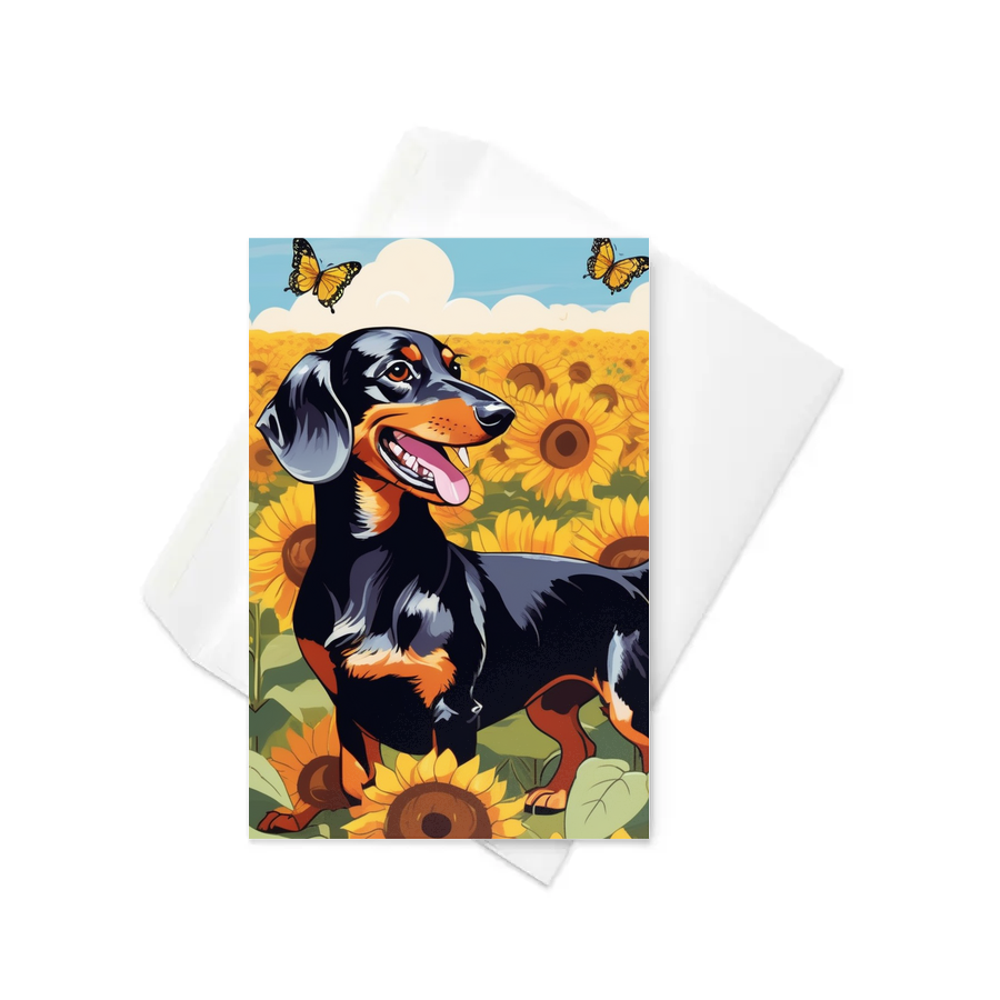 PugMug Custom Black Dachshund Greeting Card