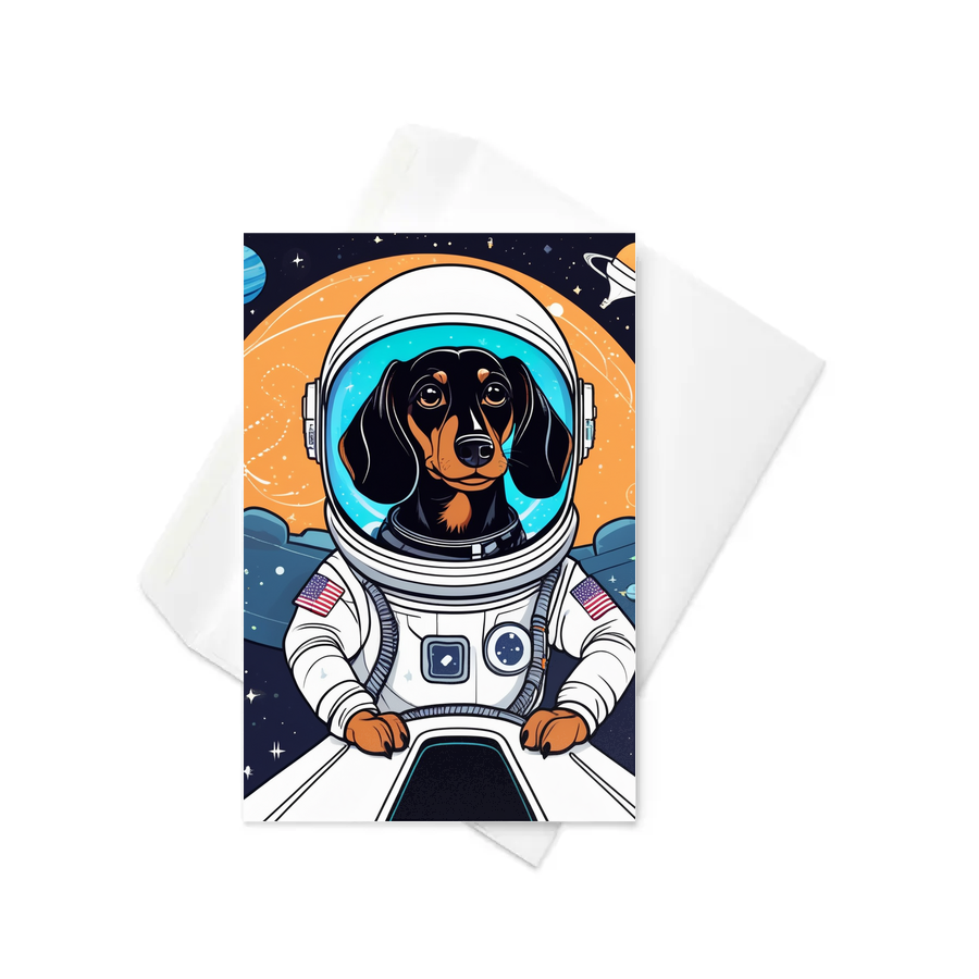 PugMug Custom Black Dachshund Greeting Card