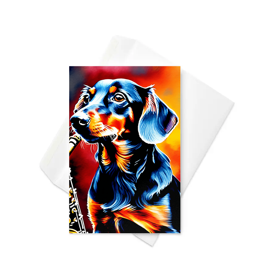 PugMug Custom Black Dachshund Greeting Card