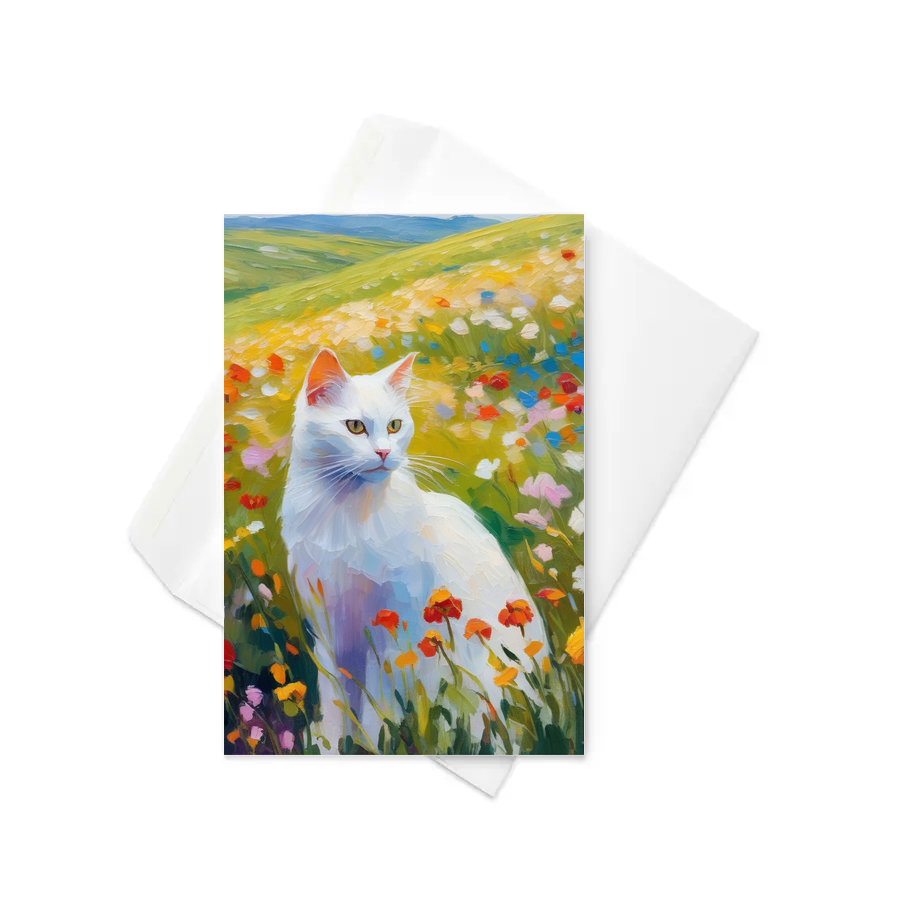 PugMug Custom White Companion Cat Greeting Card