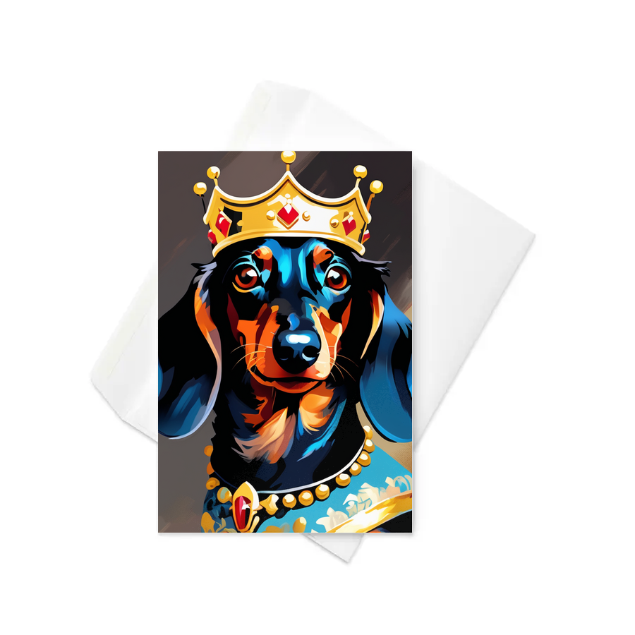 PugMug Custom Black Dachshund Greeting Card