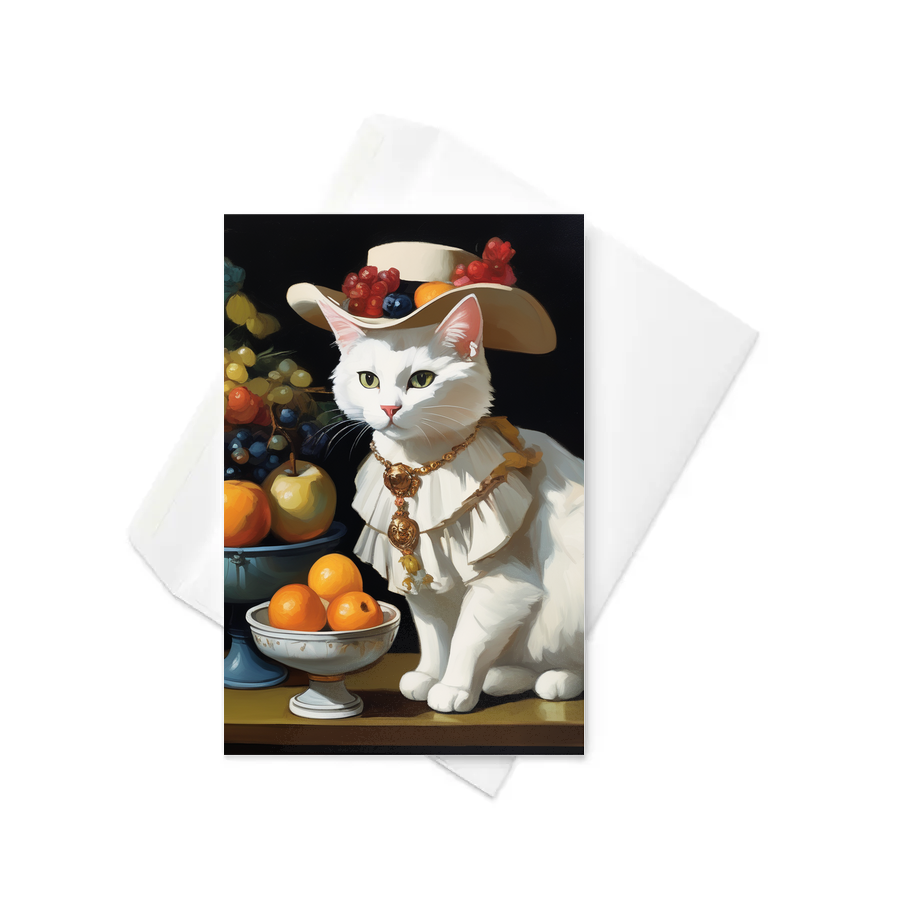 PugMug Custom White Companion Cat Greeting Card