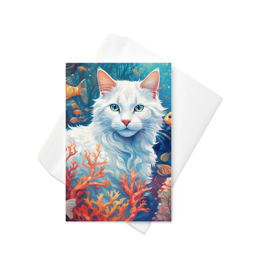 PugMug Custom White Companion Cat Greeting Card