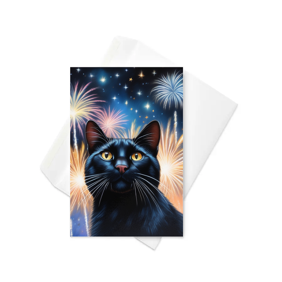 PugMug Custom Black Exotic Cat Greeting Card