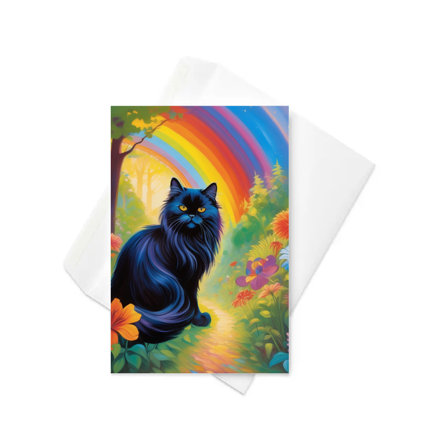 PugMug Custom Black Persian Cat Greeting Card