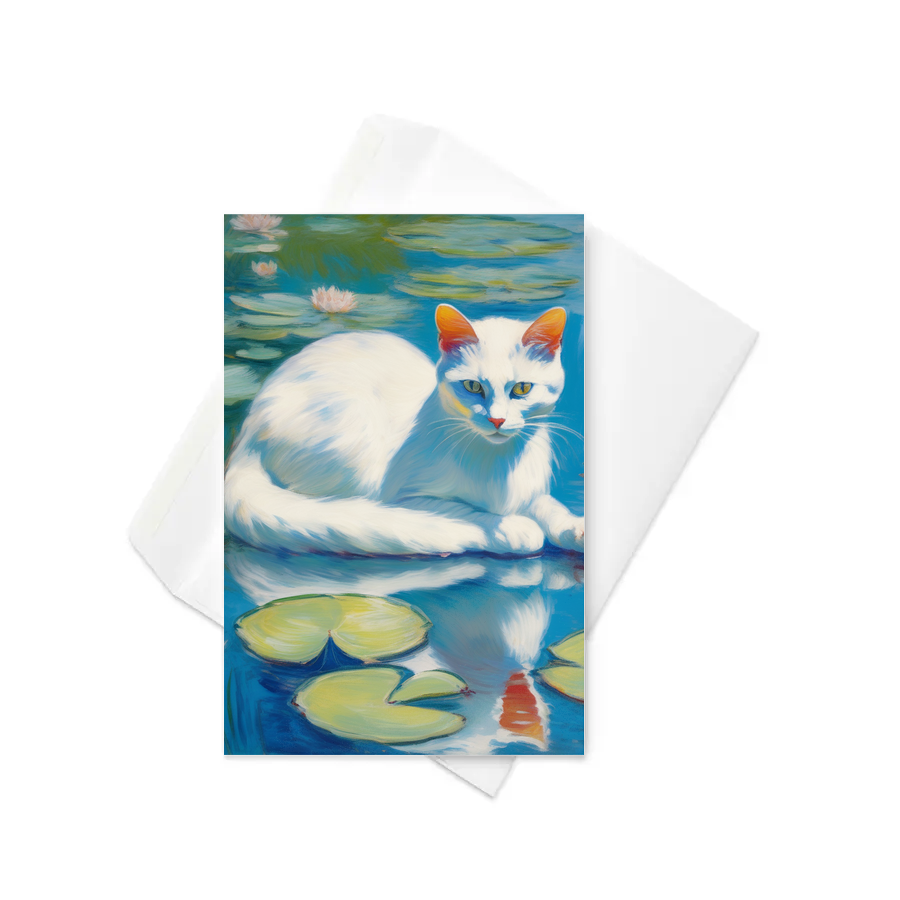 PugMug Custom White Companion Cat Greeting Card