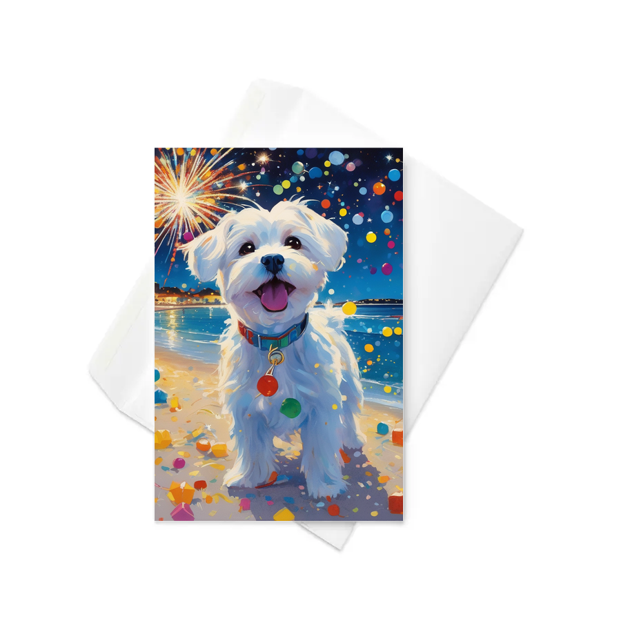 PugMug Custom Maltese Dog Greeting Card
