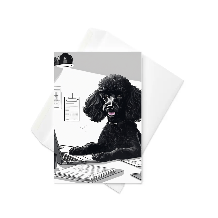 PugMug Custom Black Poodle Greeting Card