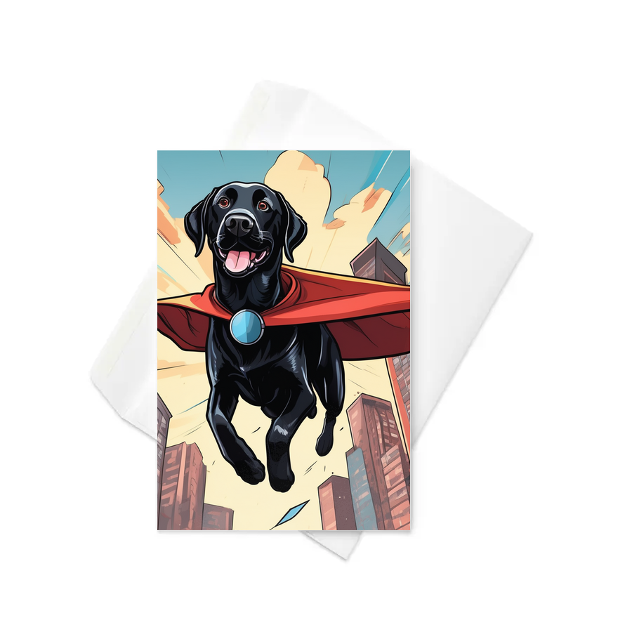PugMug Custom Black Labrador Retriever Greeting Card