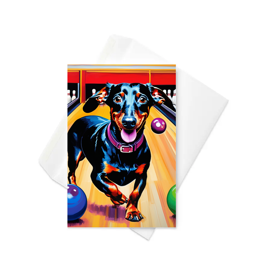 PugMug Custom Black Dachshund Greeting Card