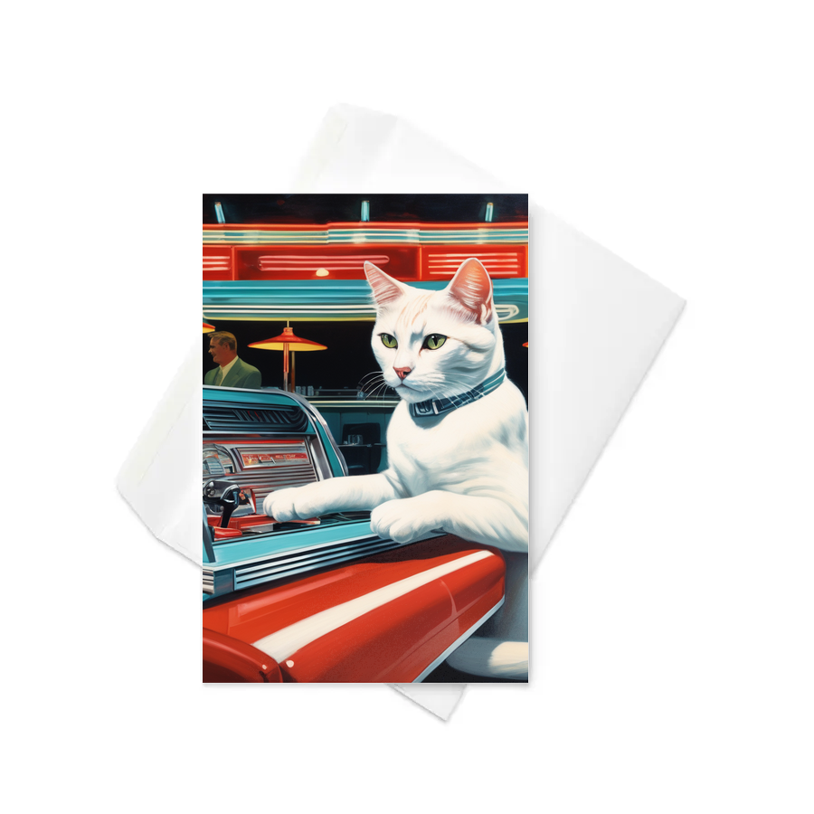 PugMug Custom White Companion Cat Greeting Card