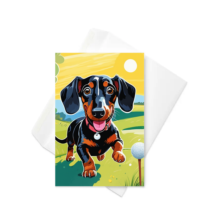 PugMug Custom Black Dachshund Greeting Card