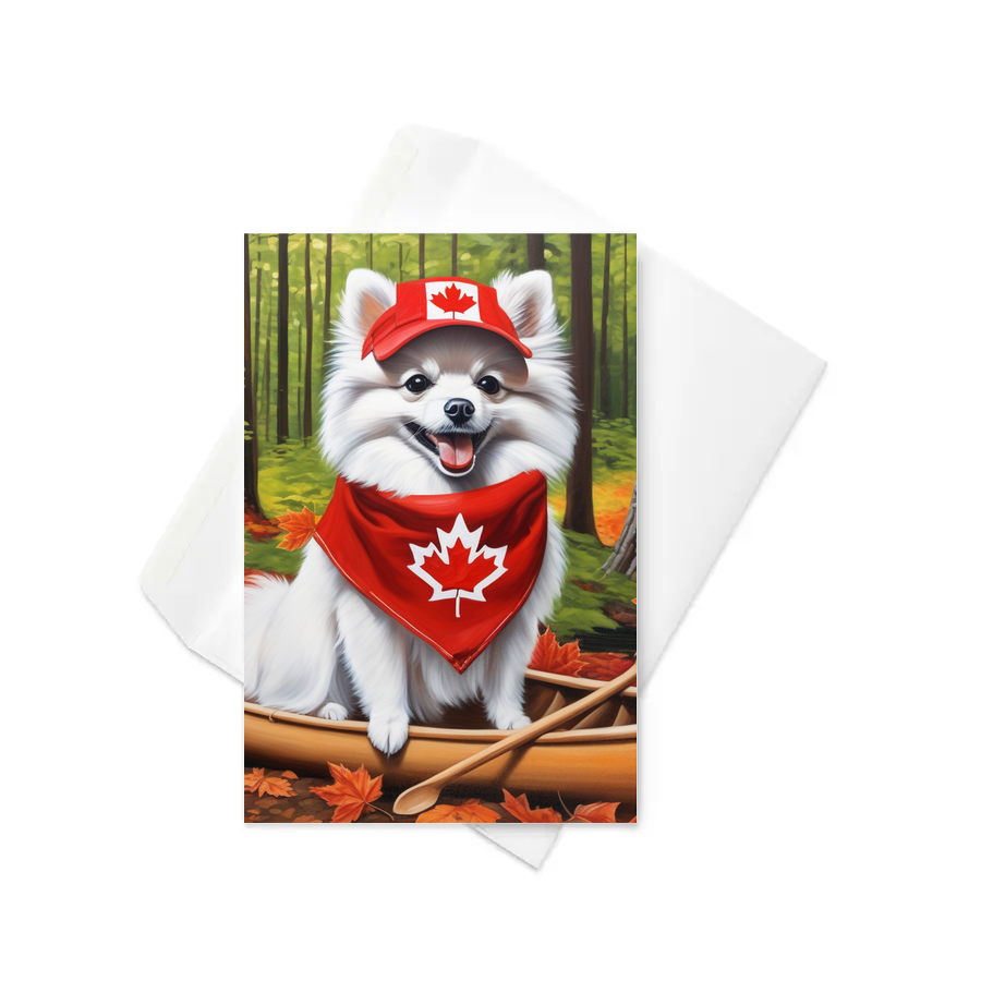PugMug Custom White Pomeranian Greeting Card