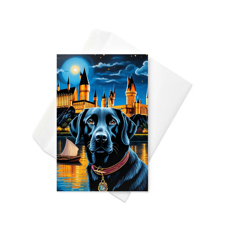 PugMug Custom Black Labrador Retriever Greeting Card