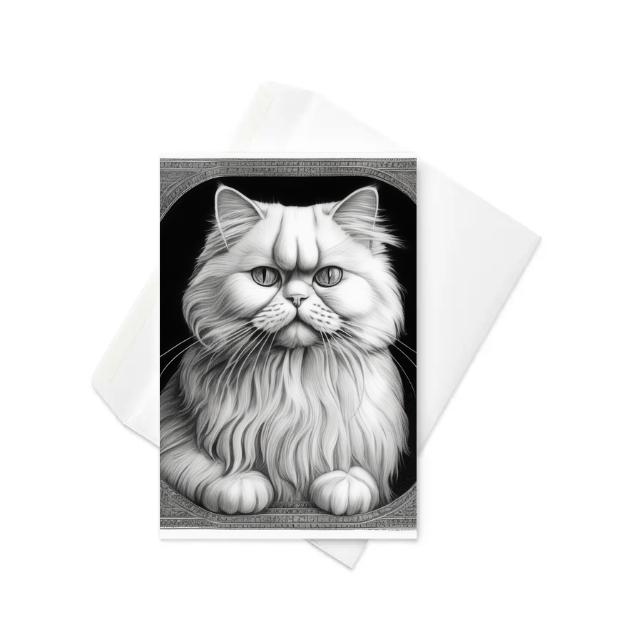 PugMug Custom White Persian Cat Greeting Card