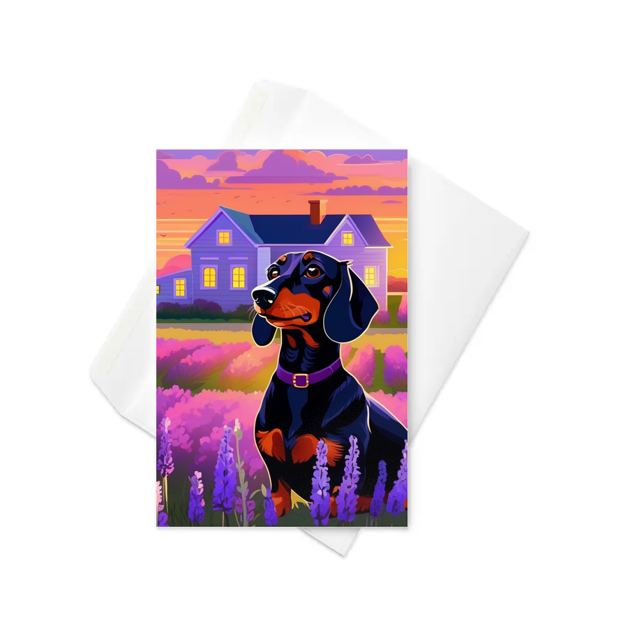 PugMug Custom Black Dachshund Greeting Card