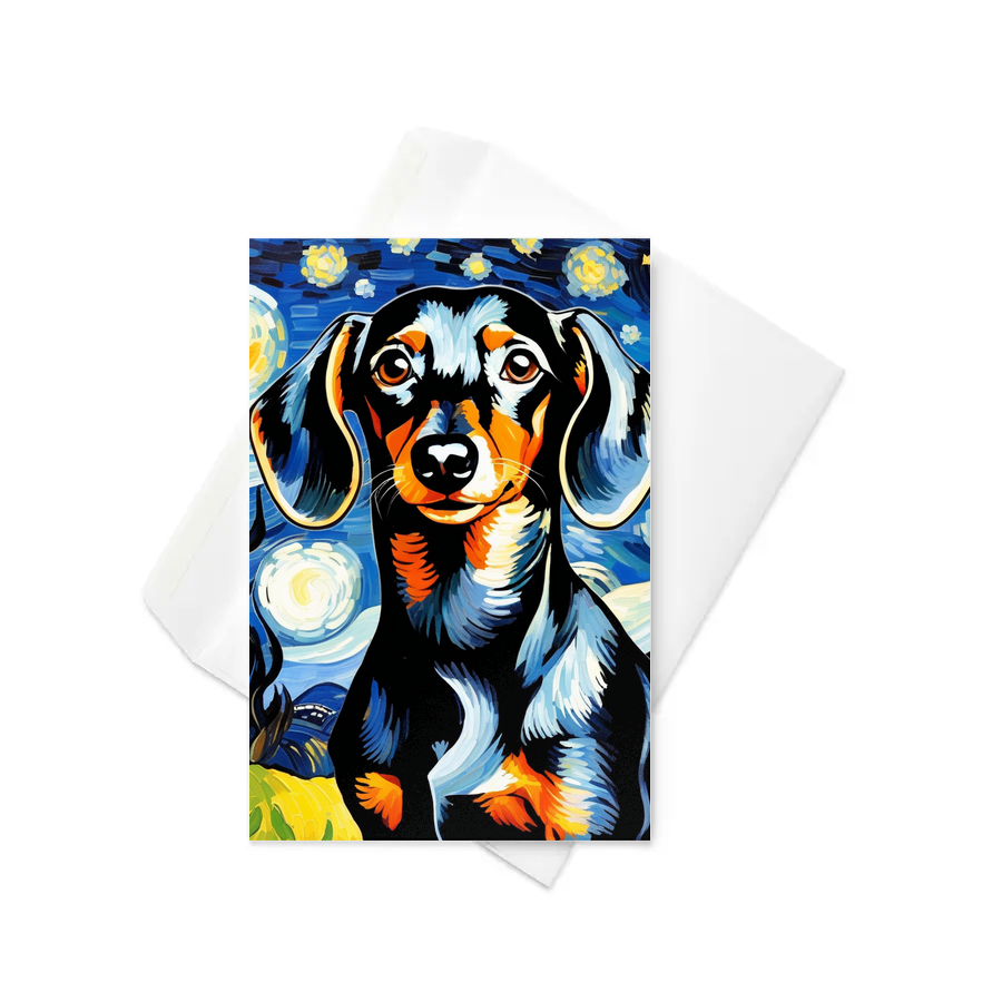 PugMug Custom Black Dachshund Greeting Card